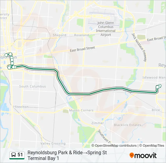 51 Bus Line Map