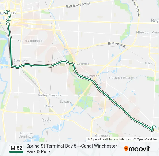 52 Bus Line Map