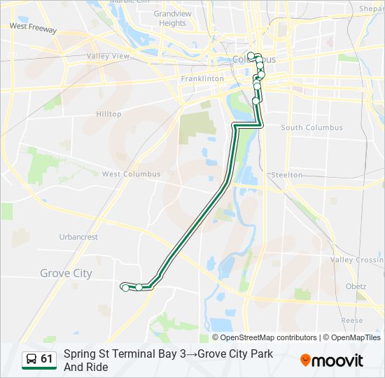 61 Bus Line Map