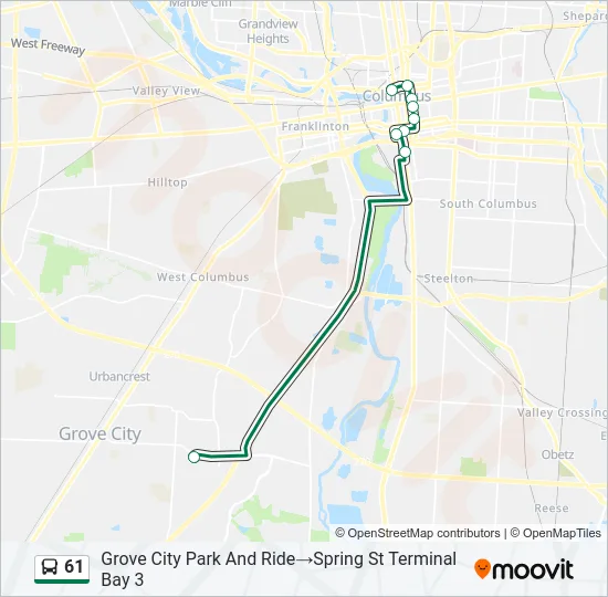 61 Bus Line Map