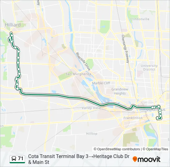 71 Bus Line Map