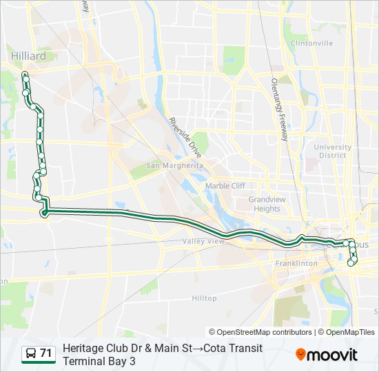 71 bus Line Map