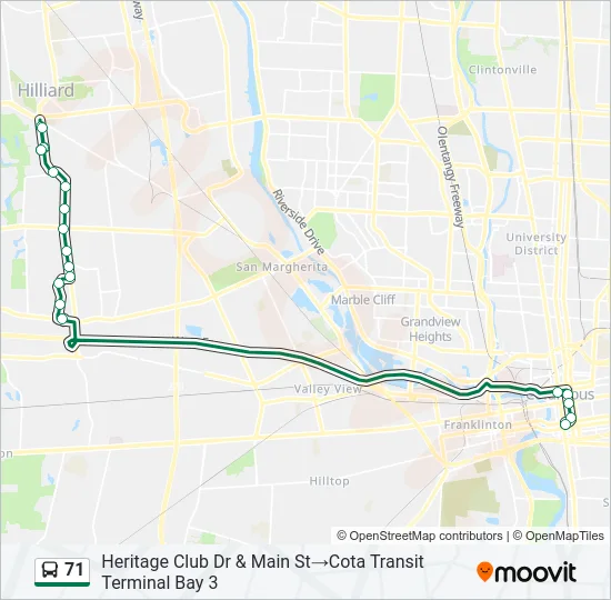 71 Bus Line Map