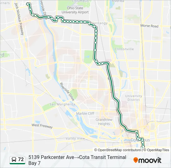 72 Bus Line Map