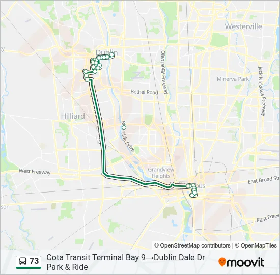 73 Bus Line Map