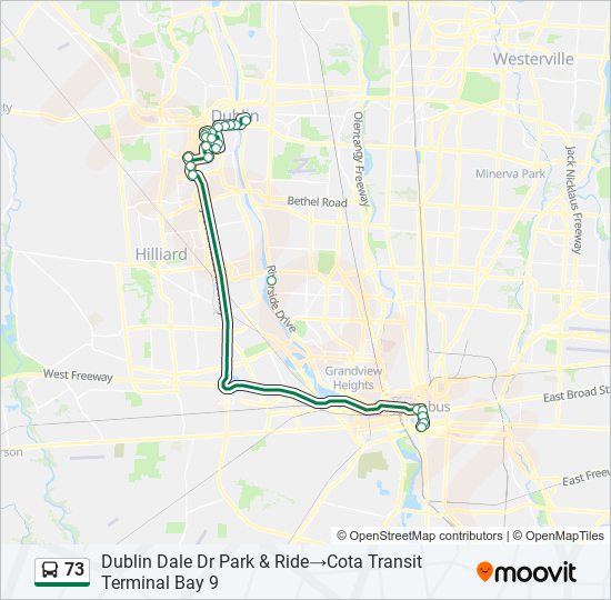 Mapa de 73 de autobús