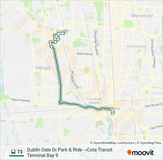73 Bus Line Map