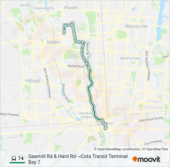 74 Bus Line Map