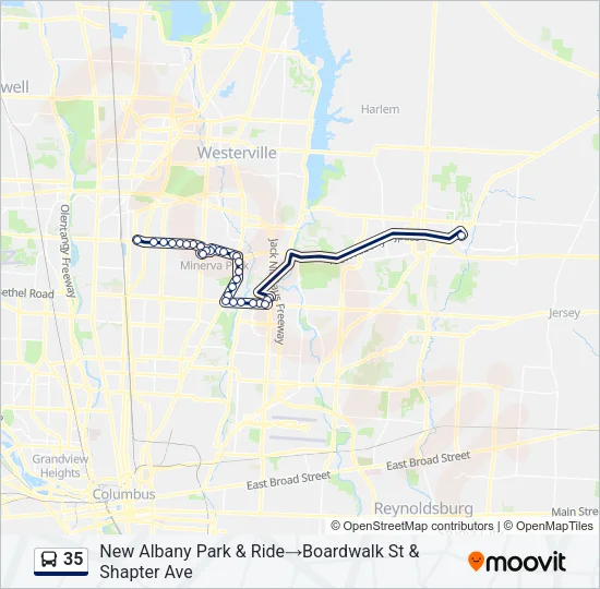 35 Bus Line Map