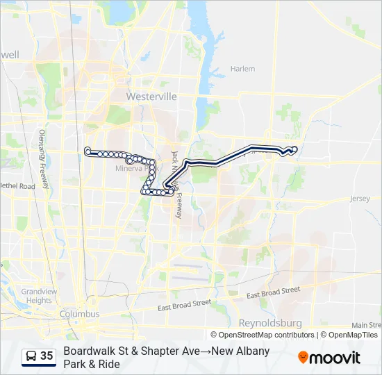 35 Bus Line Map