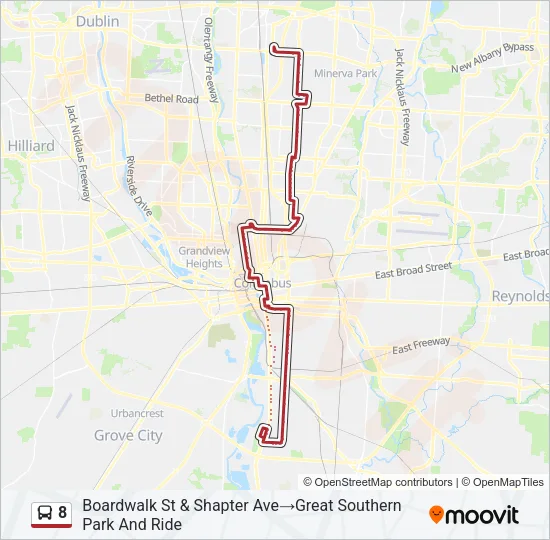 8 Bus Line Map