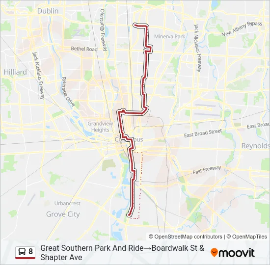 8 Bus Line Map