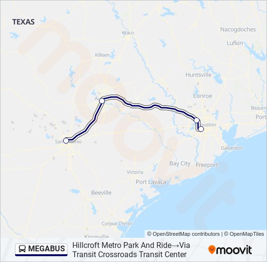 Megabus Route Schedules Stops And Maps Hillcroft Metro Park And Ride‎→via Transit Crossroads