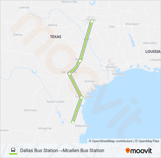 FLIXBUS US1166 Bus Line Map