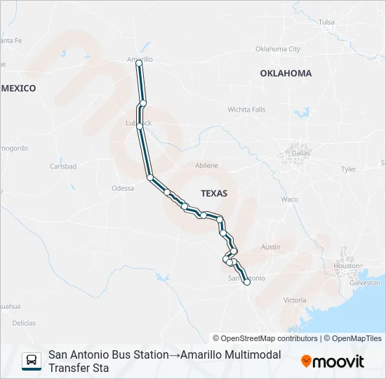 GREYHOUND US1184S Bus Line Map
