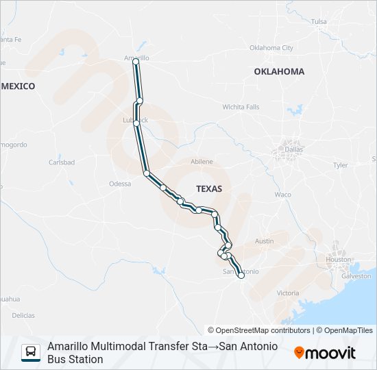 GREYHOUND US1184S Bus Line Map