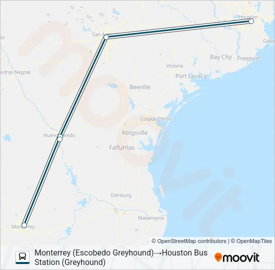 GREYHOUND US1112 Bus Line Map