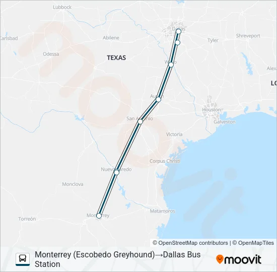 GREYHOUND US1160 Bus Line Map