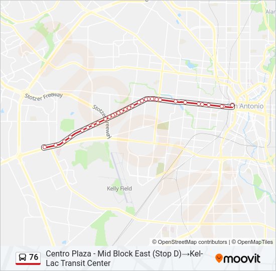 76 bus Line Map