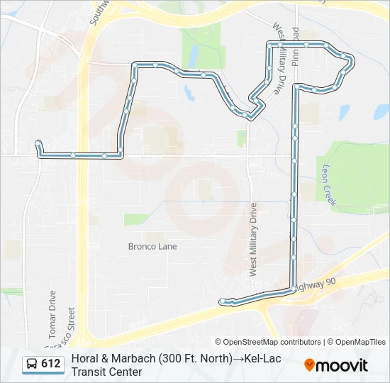 612 Bus Line Map