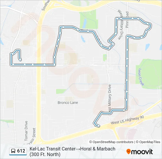 612 Bus Line Map