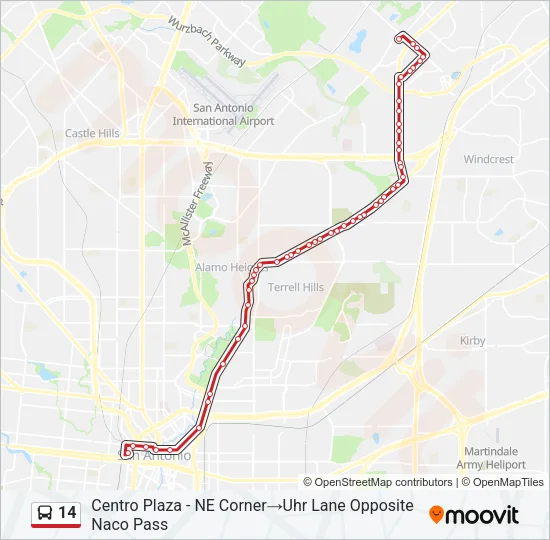 14 Bus Line Map