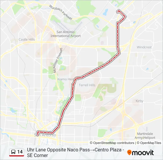 14 Bus Line Map
