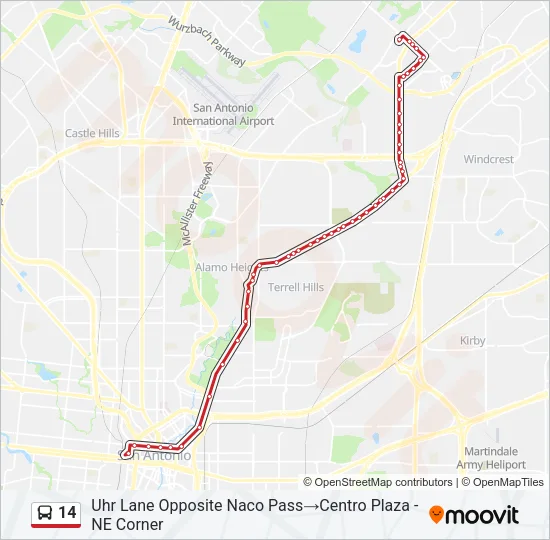 14 Bus Line Map
