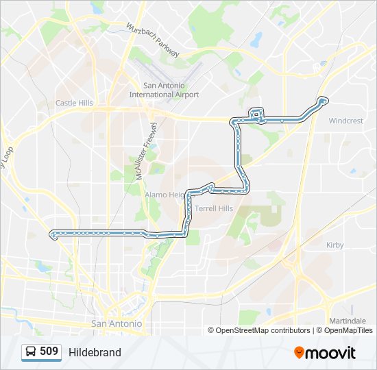 509 bus Line Map