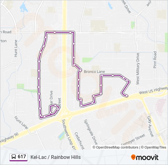 617 bus Line Map