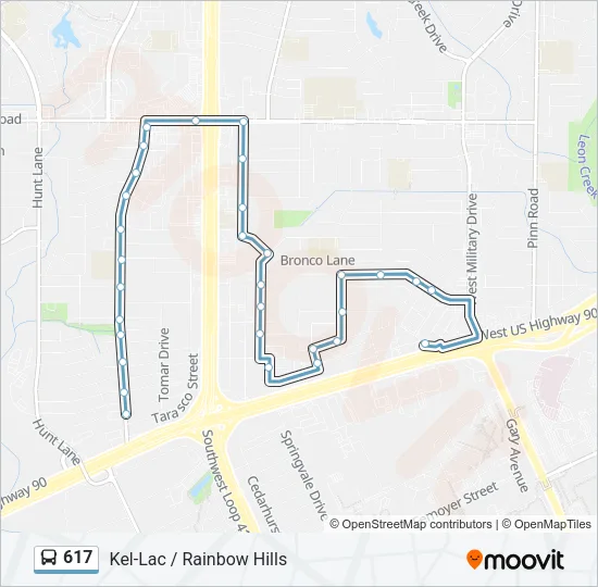617 Bus Line Map