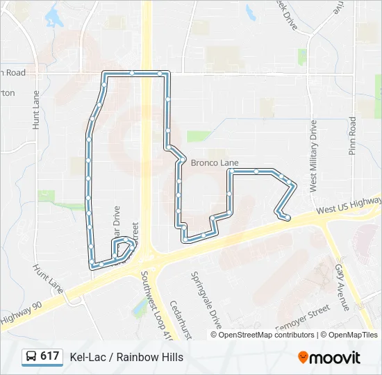 617 Bus Line Map