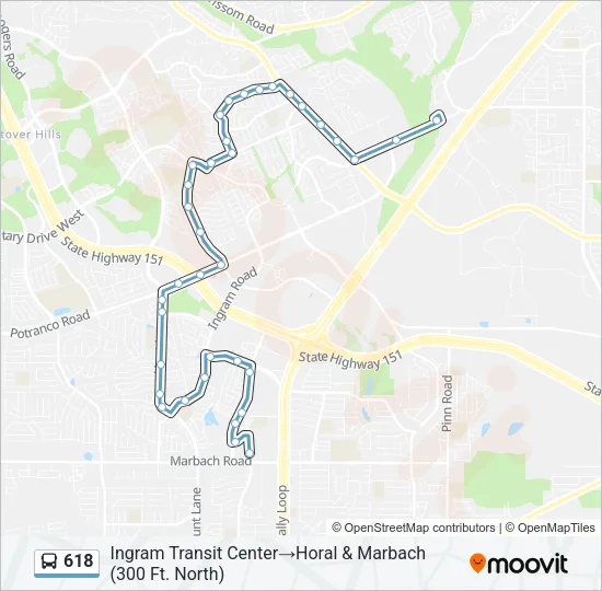 618 Bus Line Map