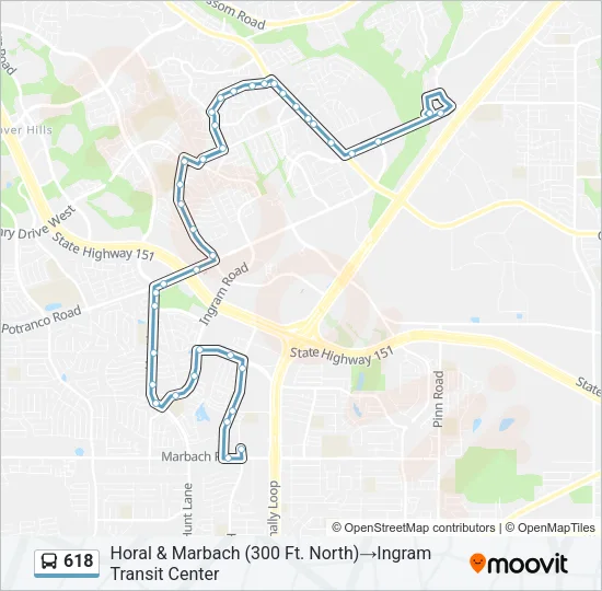 618 Bus Line Map