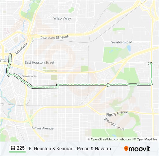 Mapa de 225 de autobús