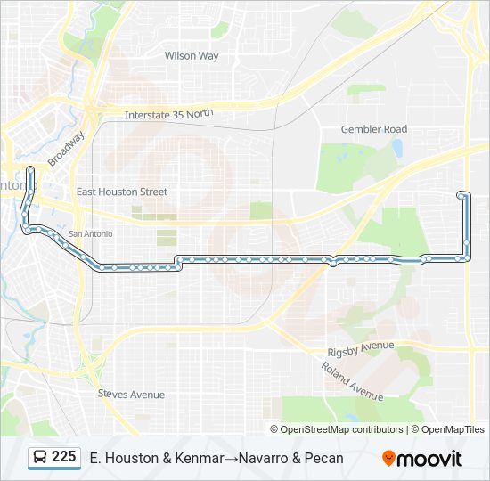 225 bus Line Map