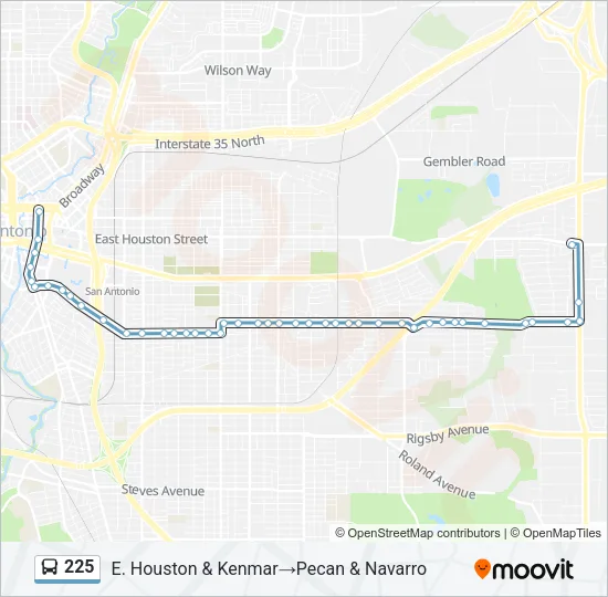 225 Bus Line Map