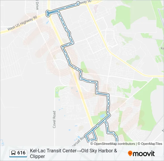 616 Bus Line Map