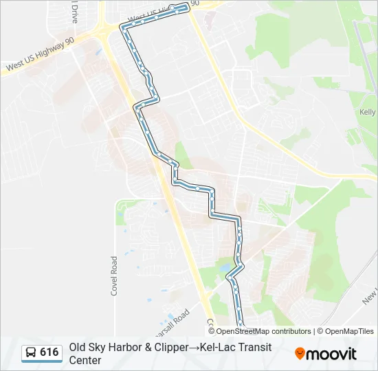 616 Bus Line Map