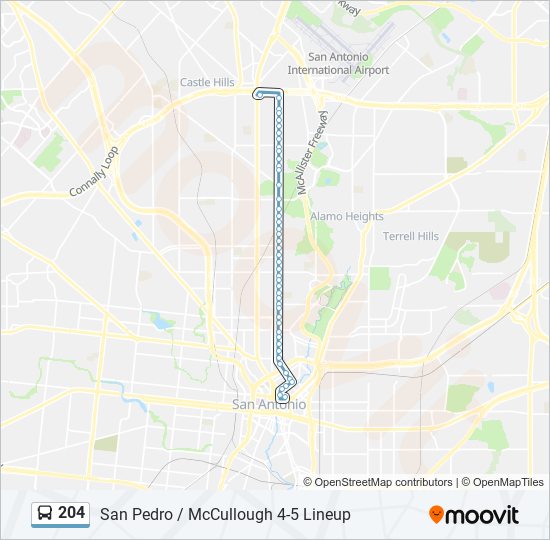 Mapa de 204 de autobús