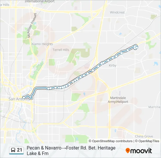 21 Bus Line Map