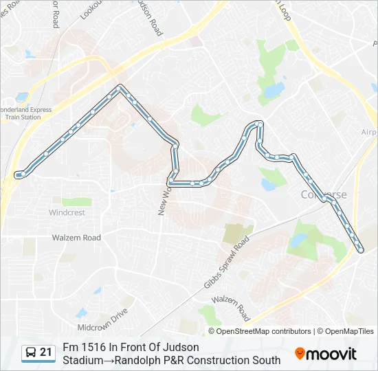 21 Bus Line Map