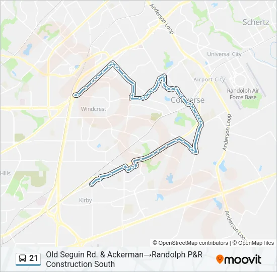 21 Bus Line Map