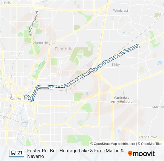 21 Bus Line Map