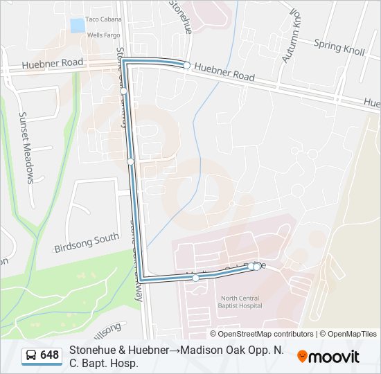 Mapa de 648 de autobús