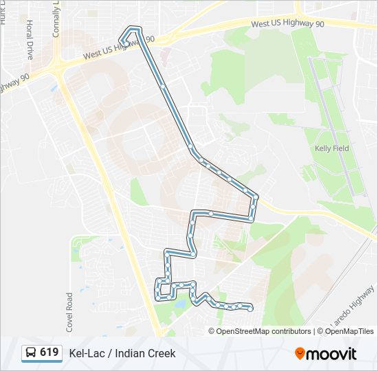 619 bus Line Map