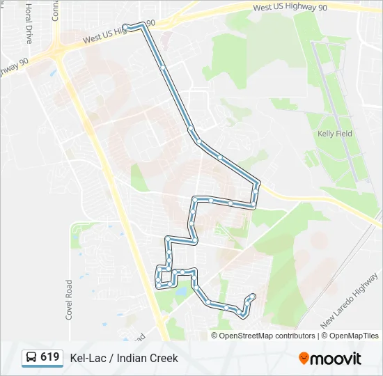 619 Bus Line Map