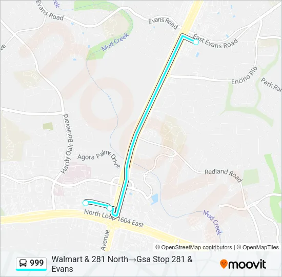 999 Bus Line Map