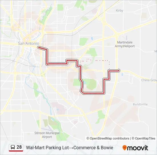 28 Bus Line Map