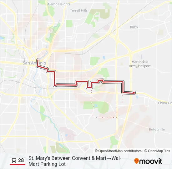 28 Bus Line Map